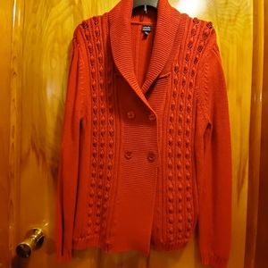 Rafaella red double breasted cardigan